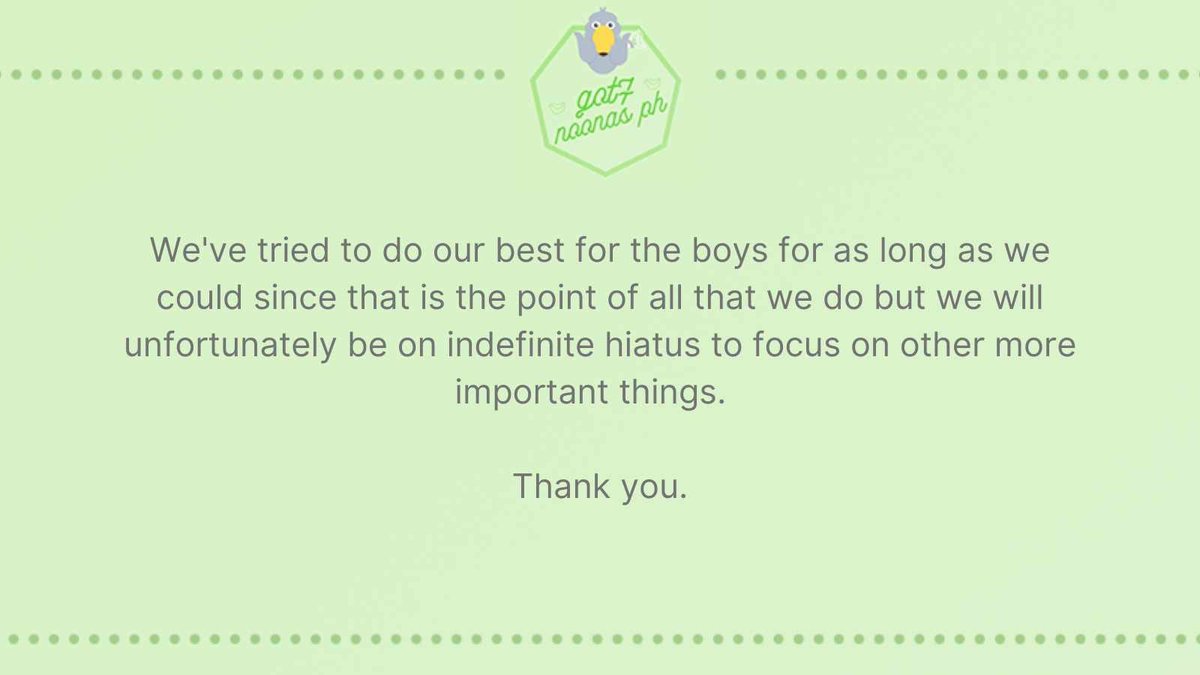 GOT7NoonasPH's tweet photo. Before we go on [HIATUS] as we've been seeing several posts associating our recent projects with false information, this is our collective statement on those aforementioned issues: https://t.co/6MF7yUtRR8