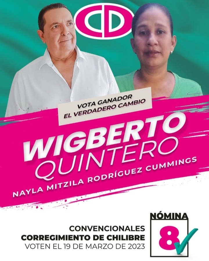 ESTIMADOS COPARTIDARIOS DEL  CORREGIMIENTO DE CHILIBRE,                                       EL DOMINGO 19 DE MARZO.                                                                                            VOTEN POR LA NOMINA NUMERO 8✅