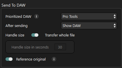 petersrin's tweet photo. @GetSoundly  I've never experienced this before, but, with Pro Tools (2022.12 Ultimate) open, I have no option to spot to Pro Tools. I think there's supposed to be a button here for it, and my usual "s" and "b" shortcuts don't work. Rewire works and my settings seem correct. https://t.co/DmlOFy3DJp