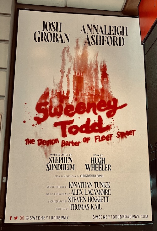 Congratulations to the entire @SweeneyToddBway cast. A real treat to watch you all onstage #AnnaLeighAshford @jordanfisher @GatenM123 @RuthieAnnMiles #MariaBilbao #MichaelKuhn #ChristopherBrothers #AliciaKaori @raymondjlee #NathanSalstone #TaleAttended