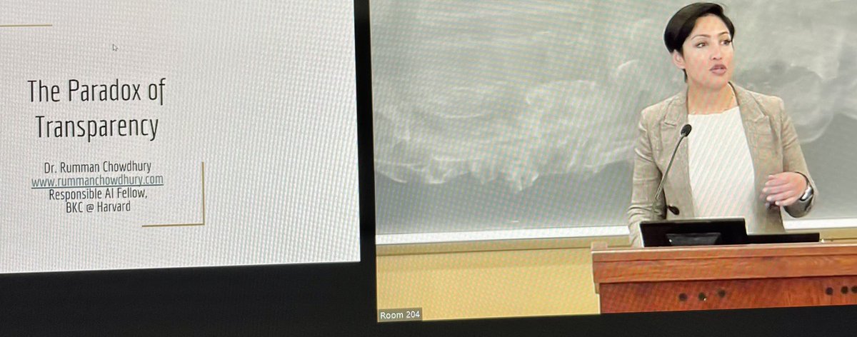 christinayiotis's tweet image. Building #AI Responsibly: Understanding &amp;amp; Mitigating Risks of AI Systems Lecture Series: “Paradox of Transparency” by @ruchowdh General Partner/Co-Founder, Parity Responsible Innovation Fund @cuboulder Associate Professor @cfiesler #AlgorithmicAudit #Transparency #Accountability