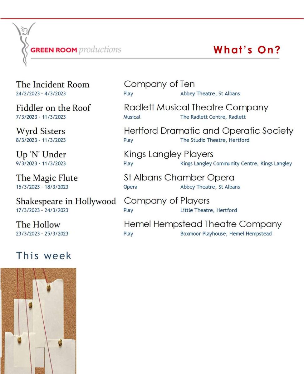 GreenRoom52's tweet photo. What's on?

@CompanyofTen @CoPsHertford @AbbeyTheatreStA @HHTheatreCo @KLPOfficial @HDandOS @RadlettCentre @radlettmtc https://t.co/26LYh0zXjN