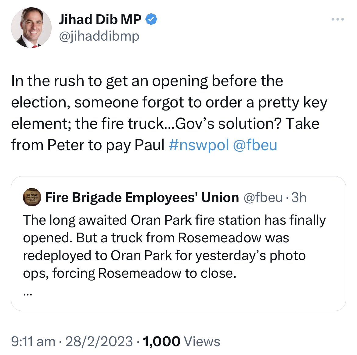 Steph Cooke MP (@stephcookemp) on Twitter photo Fact check… in addition to the $6.1 million <a href="/FRNSW/">Fire and Rescue NSW</a> station, the <a href="/LiberalNSW/">Liberal Party NSW</a> and <a href="/NSWNationals/">NSW Nationals</a> Government has funded 2 new state-of-the-art Hazmat trucks and 32 permanent firefighting positions for #OranPark. Fact check… in addition to the $6.1 million <a href="/FRNSW/">Fire and Rescue NSW</a> station, the <a href="/LiberalNSW/">Liberal Party NSW</a> and <a href="/NSWNationals/">NSW Nationals</a> Government has funded 2 new state-of-the-art Hazmat trucks and 32 permanent firefighting positions for #OranPark.