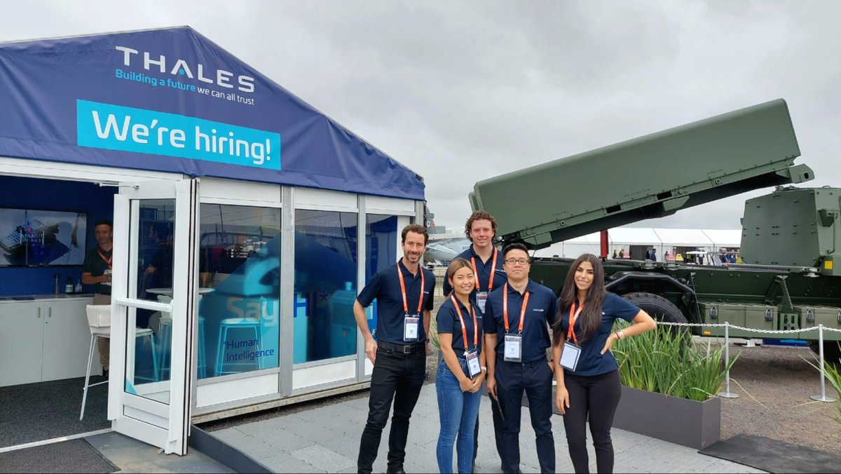ThalesAustralia's tweet image. Doors are open at #Avalon2023! Join us at the Thales Careers Hub to #SayHI to the careers team, have a coffee and see the #StrikeMaster