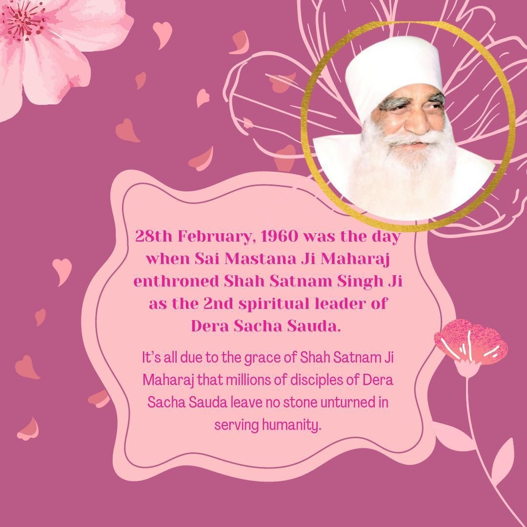 __iMVishal's tweet photo. We are immensely grateful to have a spiritual guide who instills wisdom in millions. Congratulations to all on gurgaddi divas when Shah Satnam Ji Maharaj Ji was declared as the successor of Dera Sacha Sauda by Revered Shah Mastana Ji Maharaj. #MSGMahaRehmokaramDiwas https://t.co/KRUvOxWYyZ