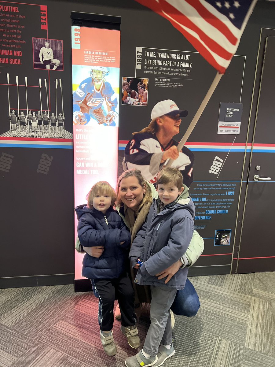 AngelaRuggiero's tweet photo. Love that I can share my “first career” as a hockey player with my boys… thanks @TheSportsMuseum for the amazing women sports section! https://t.co/x0qxjQgsiN