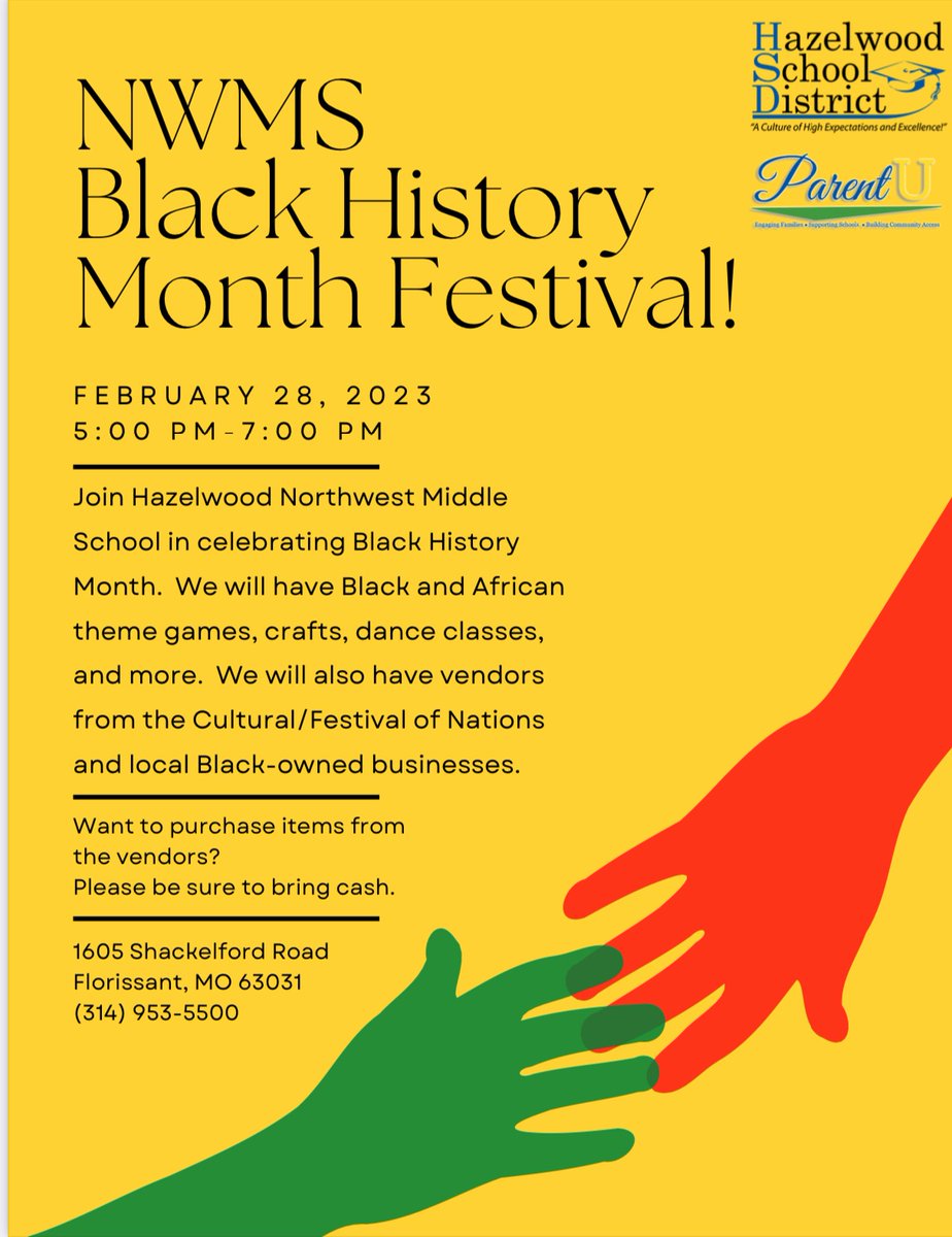 NWMS_Knights's tweet photo. Join us tomorrow for our Black History Month Festival! https://t.co/b1RNNG4GtD