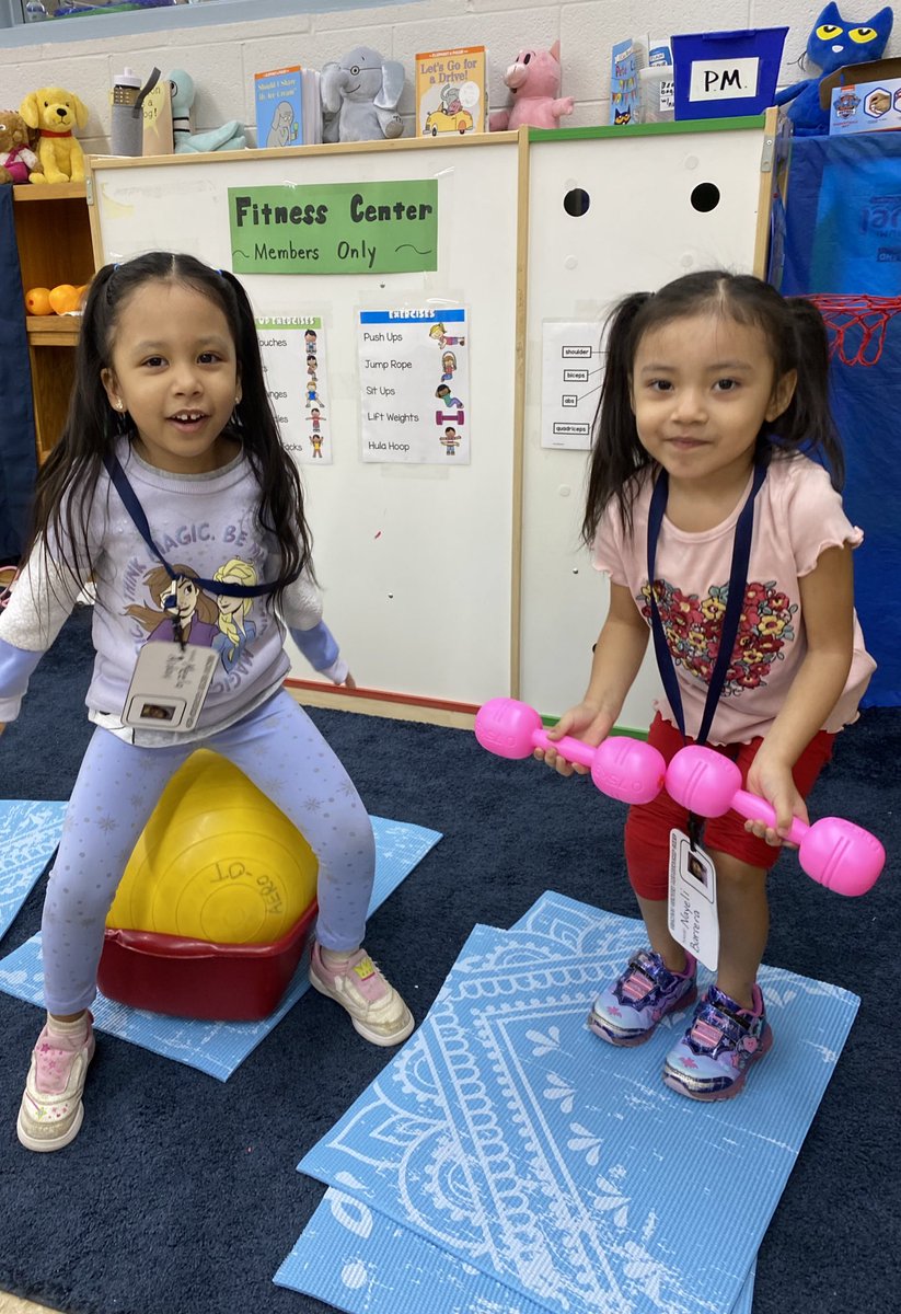 adcs99's tweet photo. The fitness center has been very busy during our exercise investigation!  Stop by for a workout with one of our fantastic Pre-k trainers! #BurbankECPreK #Burbank111 https://t.co/xOZ5zfgtCf