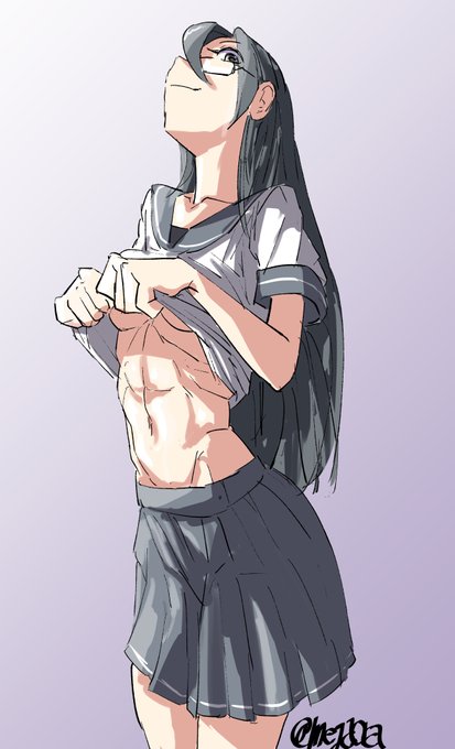 おなかみせて
#艦これ版深夜の真剣お絵描き60分一本勝負
#艦これ版真剣お絵描き60分一本勝負_20230227
#天霧 