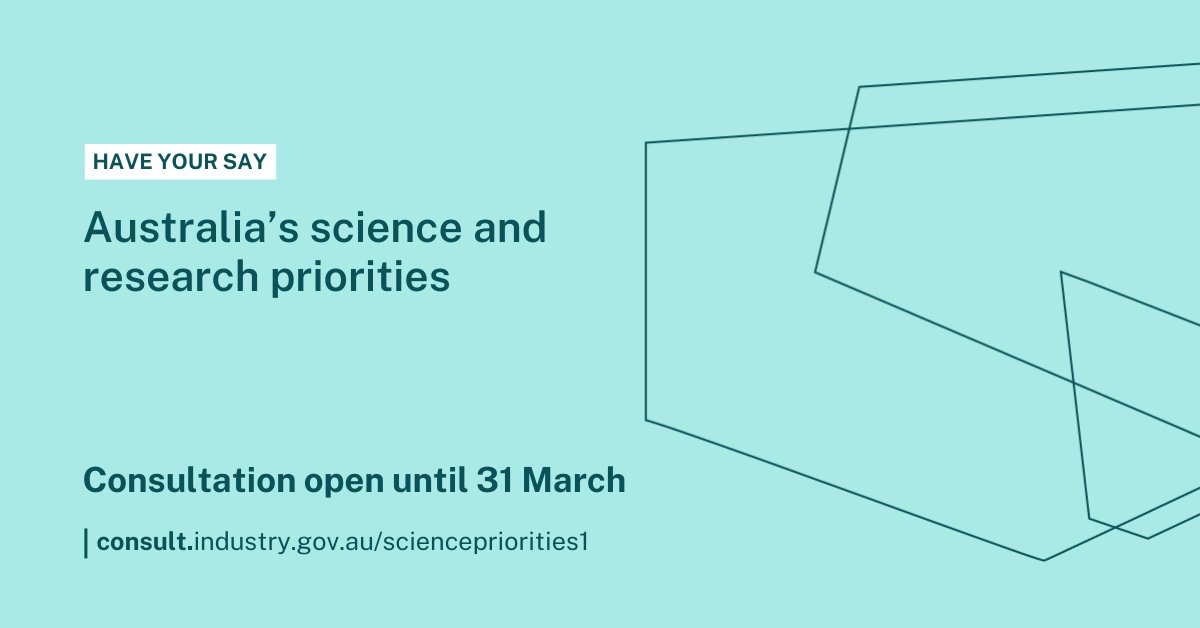 ScienceGovAu's tweet photo. What are Australia’s greatest challenges that #science could help address? What future opportunities could we seize? What strengths can we maintain and build on?
Contribute to the national conversation on #AusScience #SciencePriorities!
Have your say: https://t.co/l4oxsIyUg5 https://t.co/5SPOTPvl4u