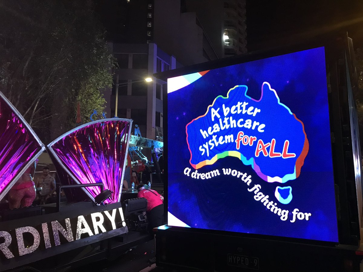 HypedMedia's tweet photo. We had several trucks at @sydneymardigras including this one for @nswnma ‘A better healthcare system for ALL. A dream worth fighting for. 🌈 #healthcare #worldpride #mardigras2023  #sydneymardigras #hypedmedia #sydneyav #ledscreen https://t.co/xr3enJiIGa