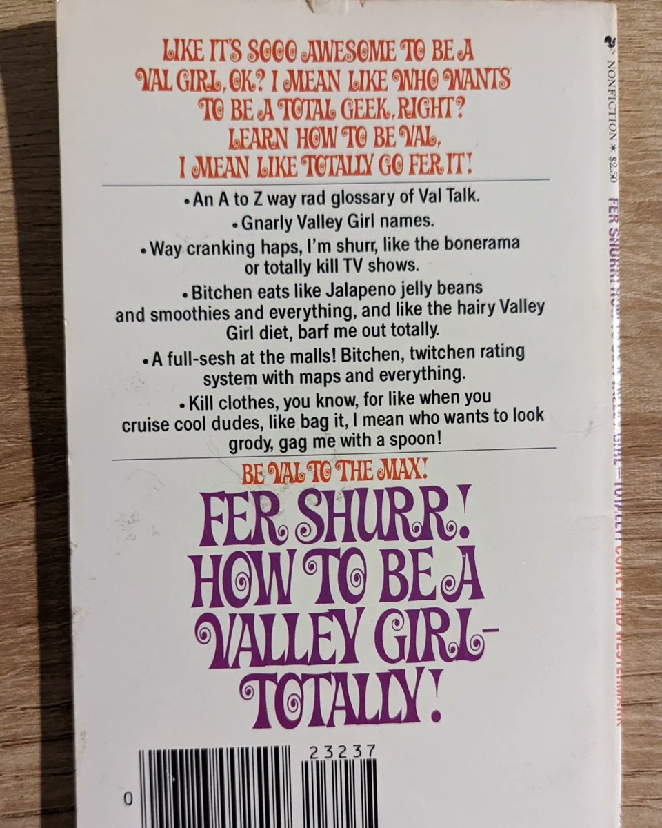 Finally I get to hear both sides of the pro/anti valley girl argument. #valleygirl #80svalleygirl #80sbooks #80sculture #vintagebooks  #80svibes #vintage