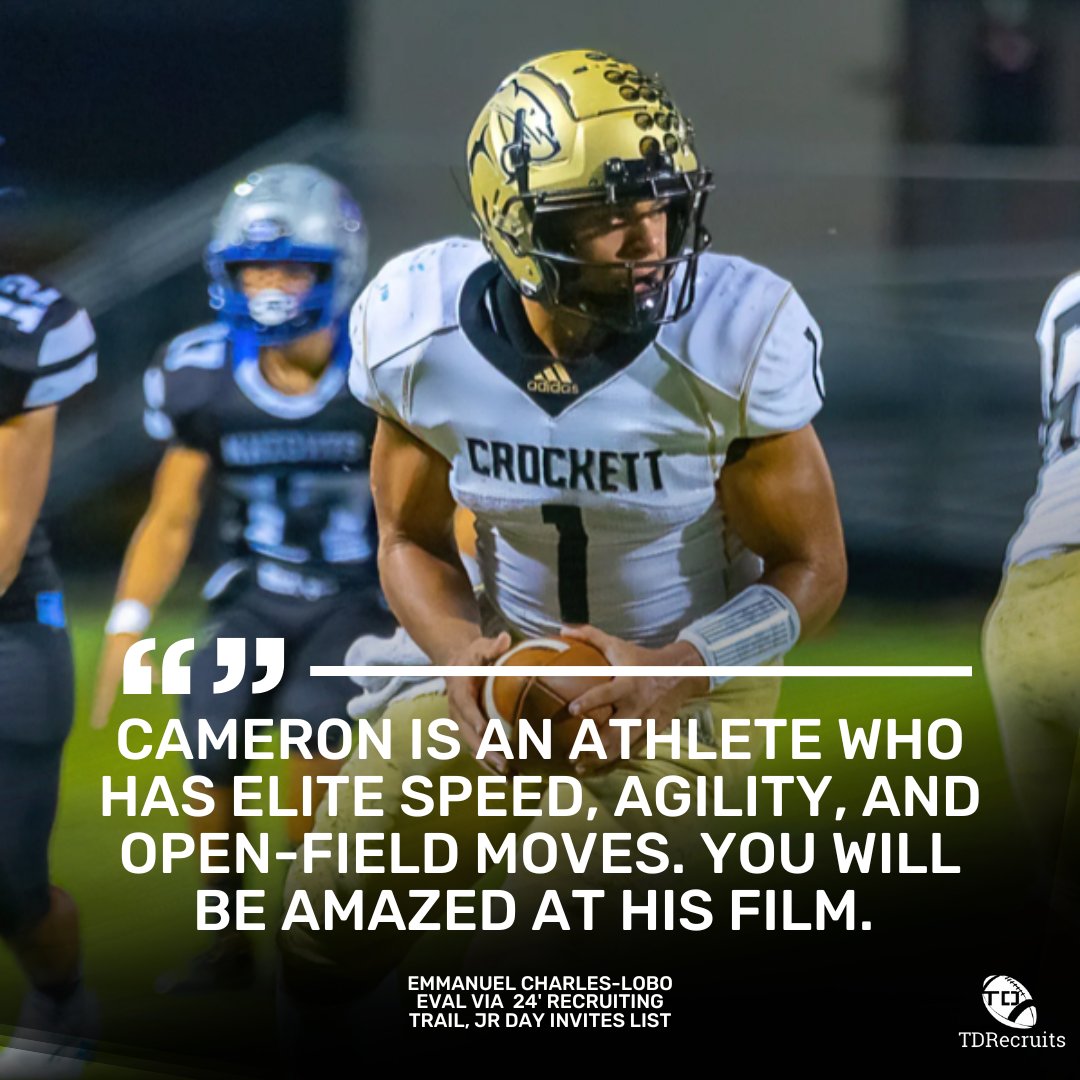 Crockett HS 24' QB, ATH, Cameron Dickey is fast!💨