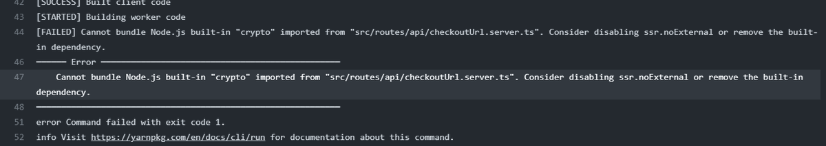 ItsWongderful's tweet photo. I am having trouble figuring out why would the node package (multipass-js) would work in development but crashes our production test?

Any help would be appreciated! 

We are using Shopify Hydrogen V1 and oxygen as our hosting https://t.co/98UZKELphV