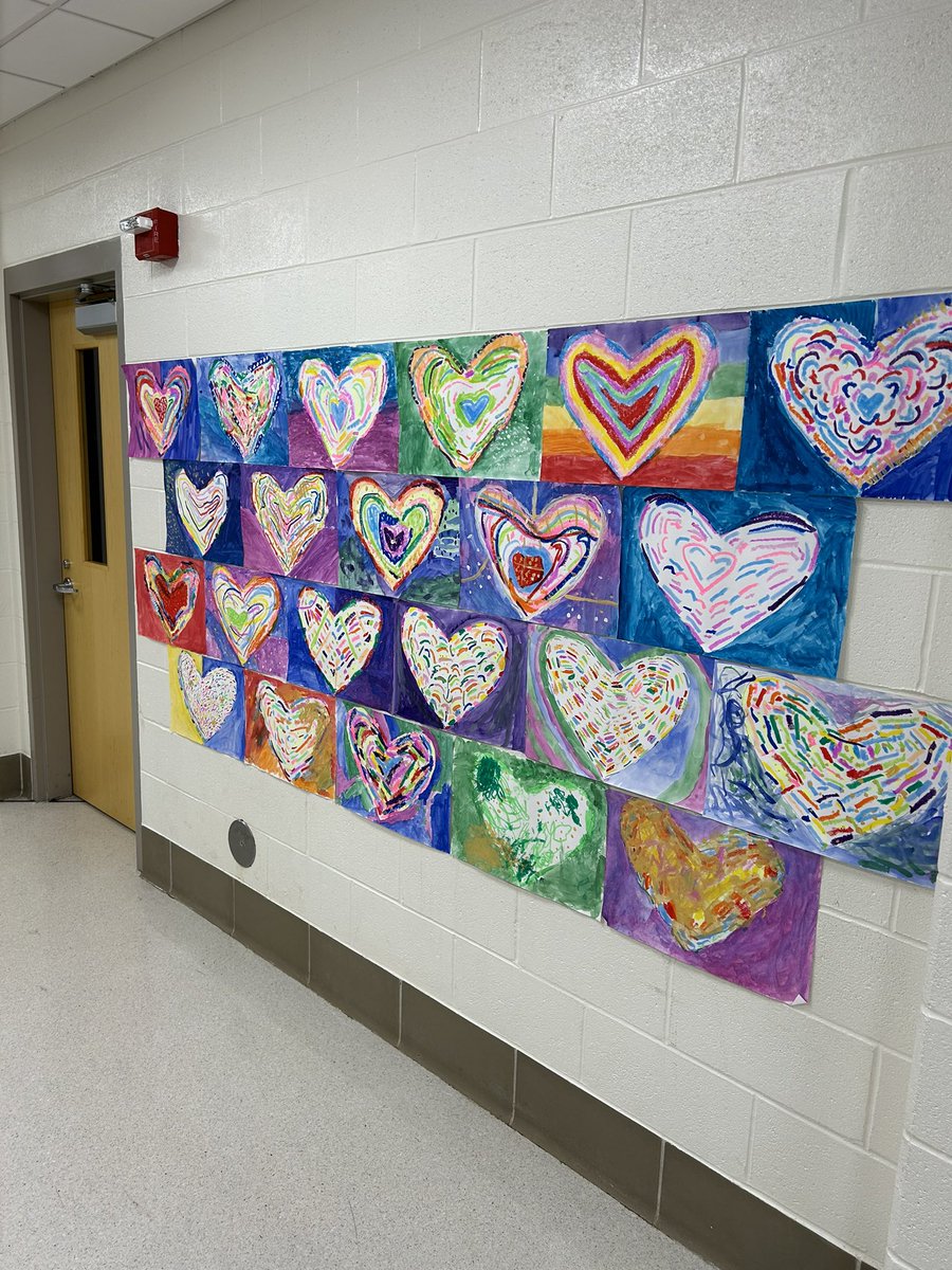 Thanks to <a href="/TinaNerelli/">Mrs. Nerelli</a> for having the students at <a href="/ParksideES/">Parkside Elementary</a> create their own colorful heart to display during our <a href="/KidsHeartChall/">Kids Heart Challenge</a> . The pop of color made our hallway look great! <a href="/American_Heart/">American Heart Association</a>