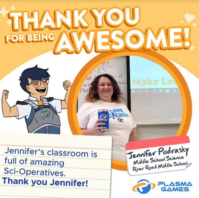 playplasmagames's tweet photo. Jennifer innitially enjoyed using Plasma Games as an incentive for students to finish their classwork. Now that she is more familiar with the game, she uses it as a supplement to reinforce content! Thank you Jennifer for being an innovative teacher! @ecpps  @MrsJKLMNOP https://t.co/6uV2quplGf