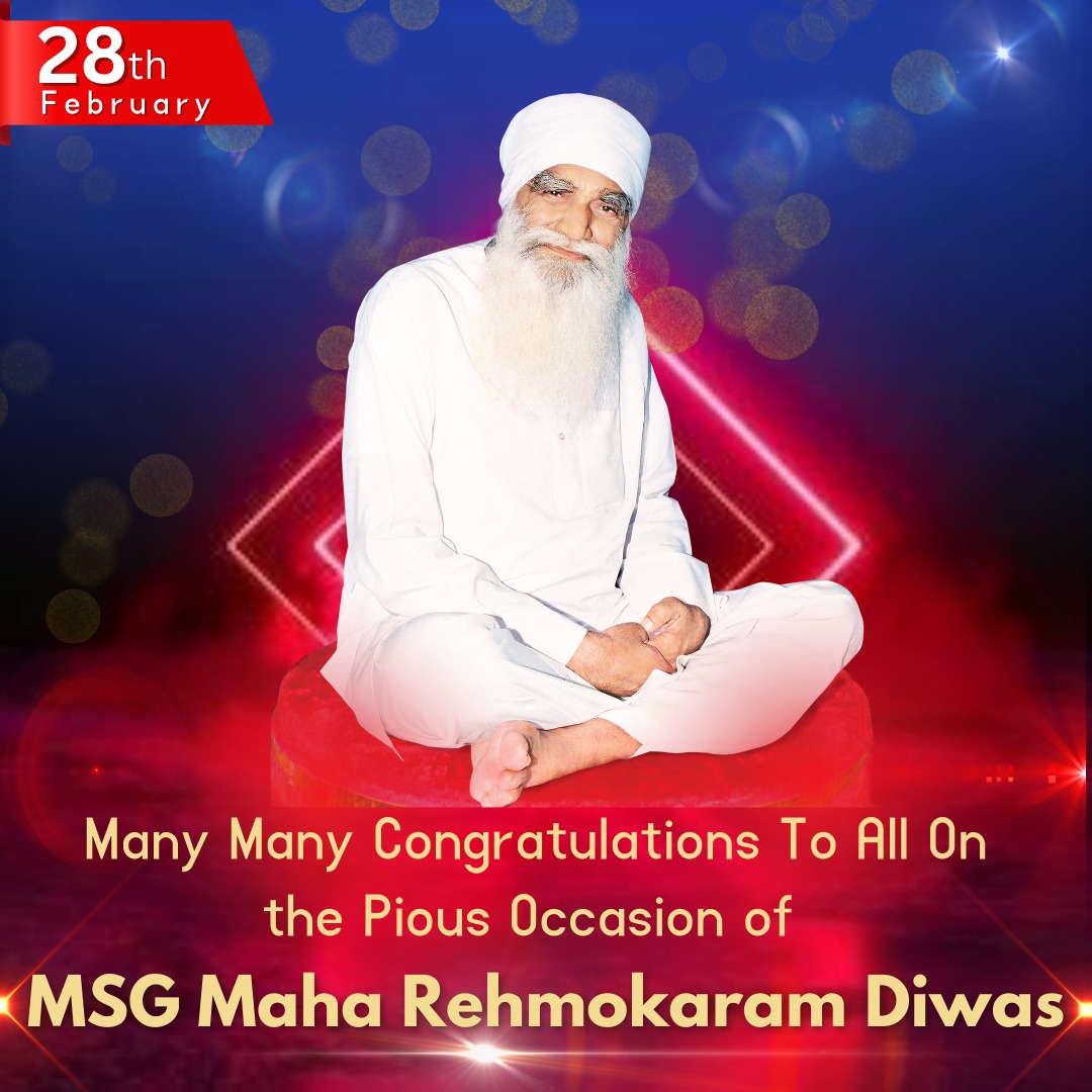 Congratulation to whole Universe for #MSGMahaRehamoKarmDiwas today volunteers of Derasachasauda celebrate this day by distribute Ration, blood donate Tree plantations etc. millions people will go to satsang.