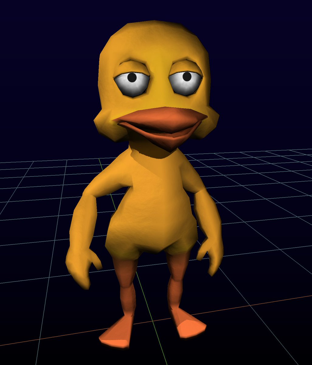 snowconesolid's tweet photo. Made a low-poly N64-styled duck character to avoid getting rusty in the 3D department. What should I name him? 🤔 https://t.co/UQ8C9lh4z4