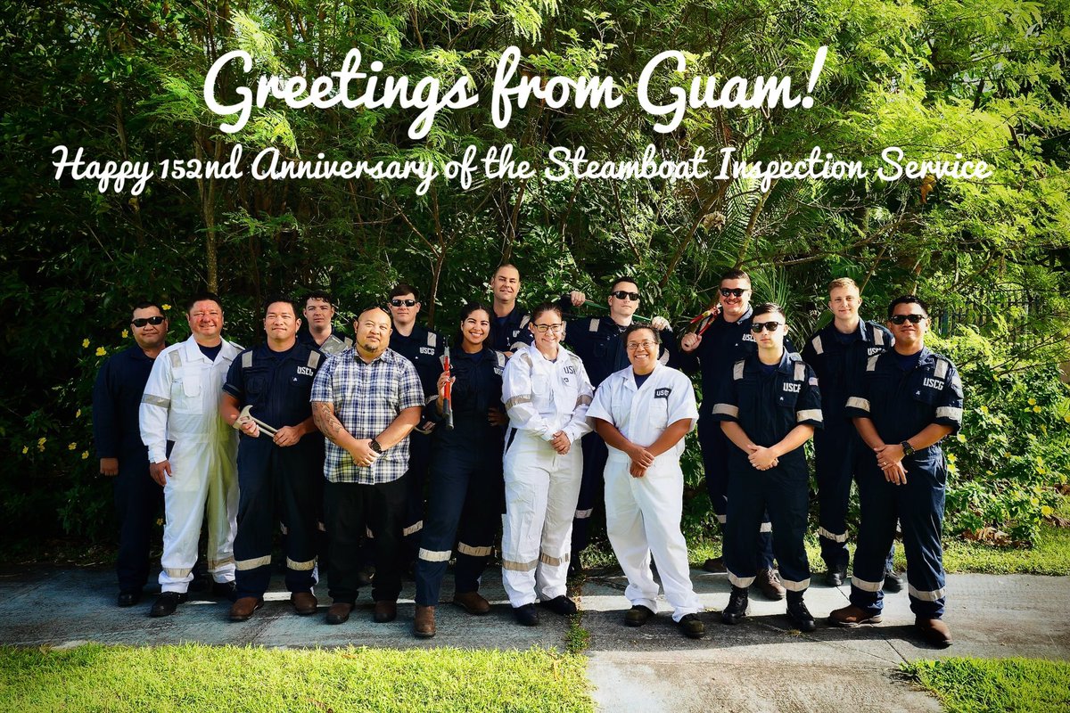 Happy 152nd Anniversary of the Steamboat Inspection Service from our U.S. Coast Guard Forces Micronesia/Sector Guam #Prevention Department! 

Interested in marine safety careers? Visit: bit.ly/GoCGMST 

#Force4Good #PeopleFundamentally #MissionRelentlessly #MarineSafety