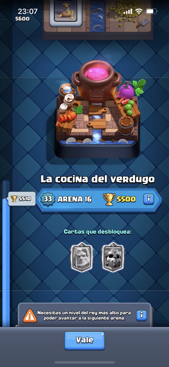 y si quiero desbloquear todas las cartas que tengo que hacer? no puedo subir 6 niveles del rey para poder subir a la ultima arena. que procede acá 💀💀💀
