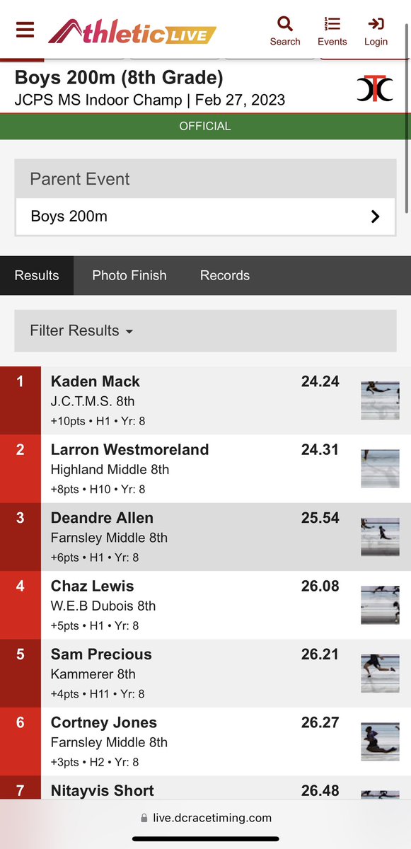 KdotvsKmack's tweet photo. Today was a good day. Still more work to be done. Me vs Me. 🥇🥇
JCPS Middle School Indoor Track Championship.
#jctms #jctmstrackandfield #trackandfield
60m: 7.52
200m: 24.24
#1 in KY! 💪🏽 https://t.co/1yZGil5kzD