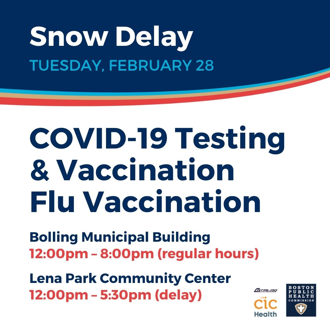 Due to tomorrow’s weather our Lena Park testing and vaccination site will have a delayed opening. Our Bolling Municipal Building testing site will operate at normal business hours. Stay safe and warm!