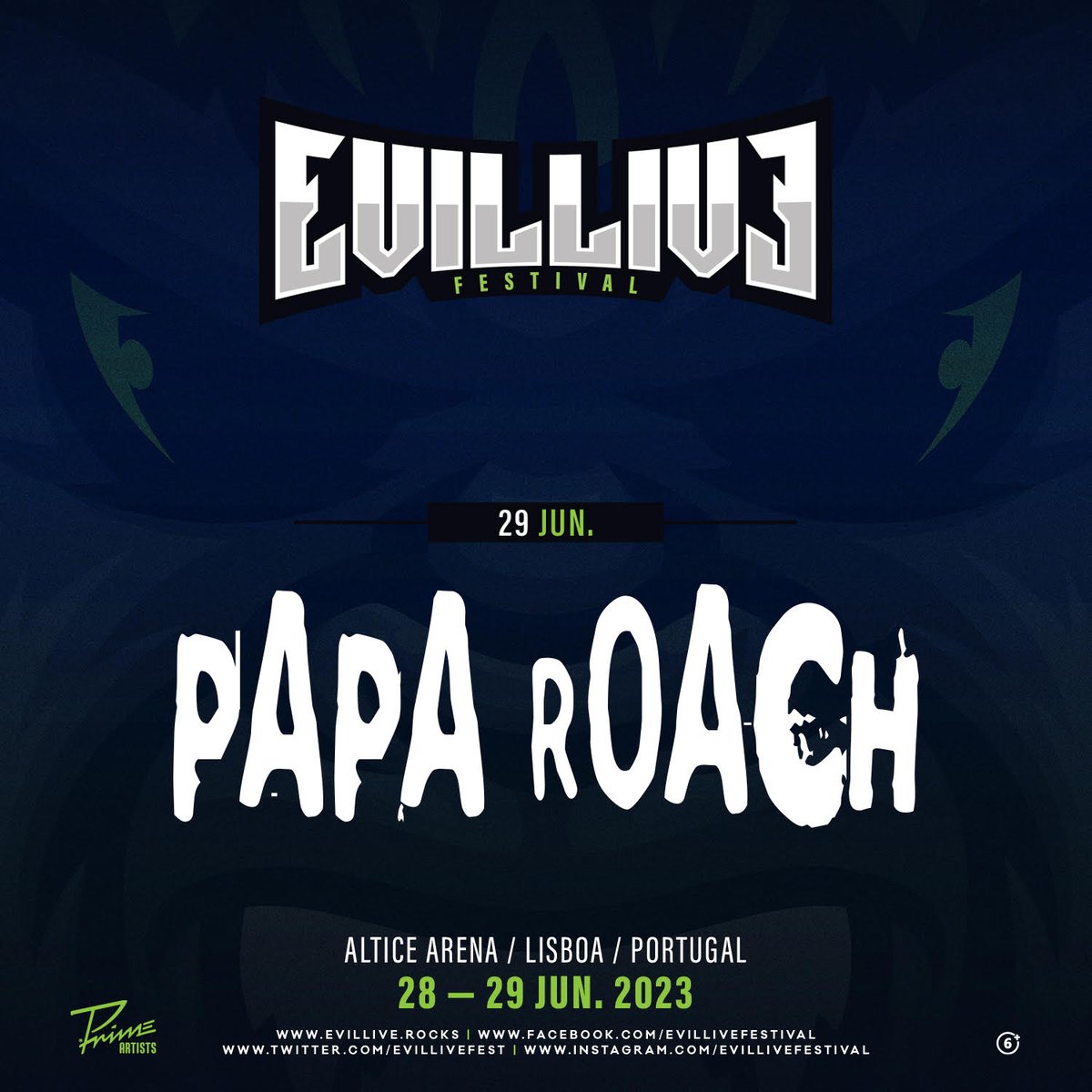 paparoach's tweet photo. 🚨LISBON🇵🇹
Just announced June 29th we will be at @evillivefest  
🪳🪳🪳🪳
Ticket link: https://t.co/zyNGS2SgTL

#paparoach #Lisbon #portugal #lisbonportugal https://t.co/sh8Ckh6244
