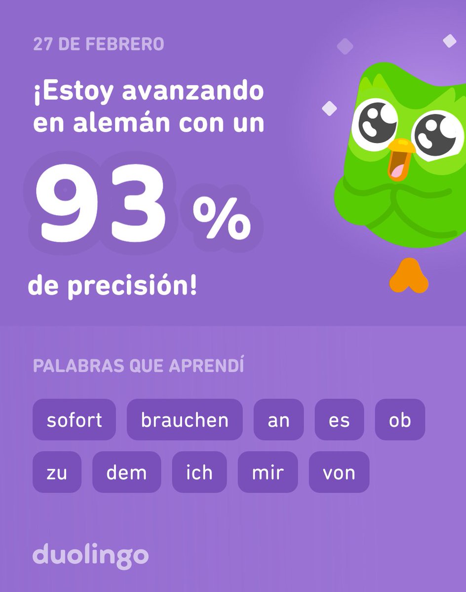 zaredcarpio's tweet photo. ¡Estoy aprendiendo alemán en Duolingo! Es gratis, divertido y efectivo. https://t.co/WOqqVr3AMA