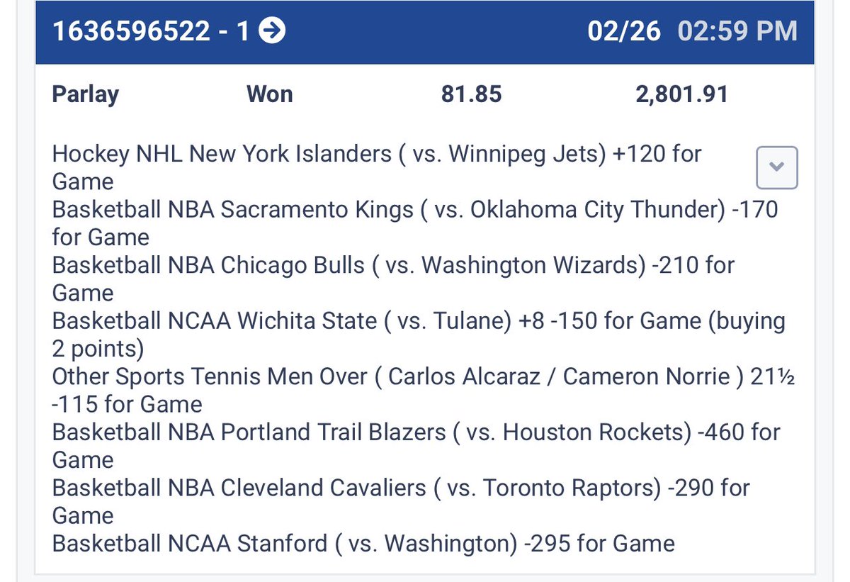 MeatSweatsCash's tweet image. It has been wayyy too long my friends. I know I have lost a lot of followers and credibility being out of the game for so long…

1st day back and we crush it… 

5-0 + 7.75 Units 

Not every day will be this great but hey.. come check it out. We’re FREE!
 
Link in Bio.