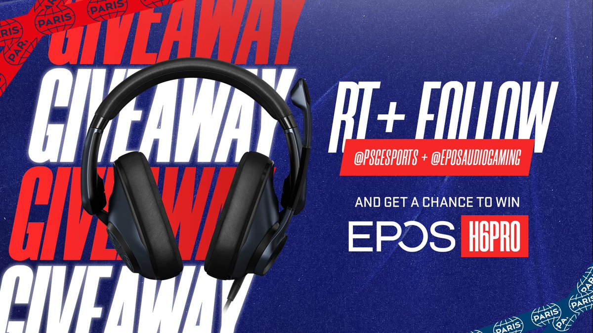 PSGeSports's tweet photo. Hooray! It's time for another giveaway! 🥳

Stand a chance to win an EPOS H6PRO!

All you have to do is: Retweet 🔁 this tweet and Follow @PSGeSports &amp; @eposaudiogaming !

#ICICESTPARIS🔴🔵 https://t.co/CLhqxKyHzA