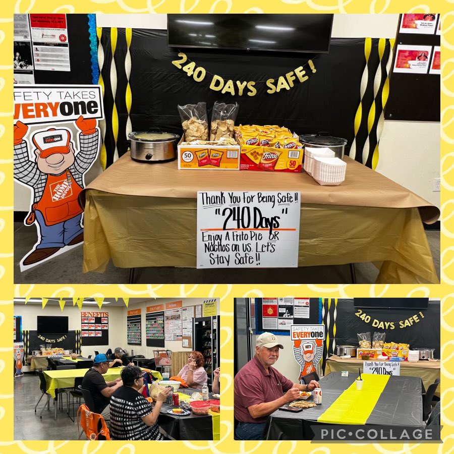 Gil Arrambide III (@gilarrambide7) on Twitter photo Today we celebrated another safety milestone of 240 days safe. When we took our Safety Pledge, we meant it!!! Associates enjoyed delicious nachos and frito pies. Thanks for making safety a focus. <a href="/ricksolis2121/">Ricardo Solis (Rick)</a> <a href="/SendejoRoy12/">Rogelio Sendejo</a> <a href="/Cleo45078280/">Cleo</a> <a href="/smitty04/">Angela Bajek</a> <a href="/Fred_asj/">Fred Silva</a> <a href="/JonLanderosTHD/">Jon Landeros</a> Today we celebrated another safety milestone of 240 days safe. When we took our Safety Pledge, we meant it!!! Associates enjoyed delicious nachos and frito pies. Thanks for making safety a focus. <a href="/ricksolis2121/">Ricardo Solis (Rick)</a> <a href="/SendejoRoy12/">Rogelio Sendejo</a> <a href="/Cleo45078280/">Cleo</a> <a href="/smitty04/">Angela Bajek</a> <a href="/Fred_asj/">Fred Silva</a> <a href="/JonLanderosTHD/">Jon Landeros</a>