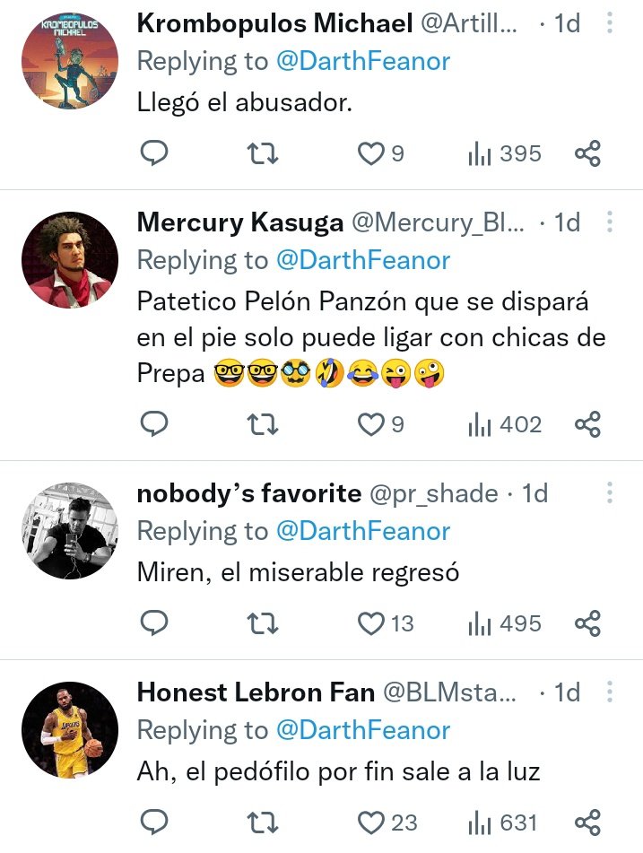 Nadie:
Feanor haciendo un sólo Tweet: