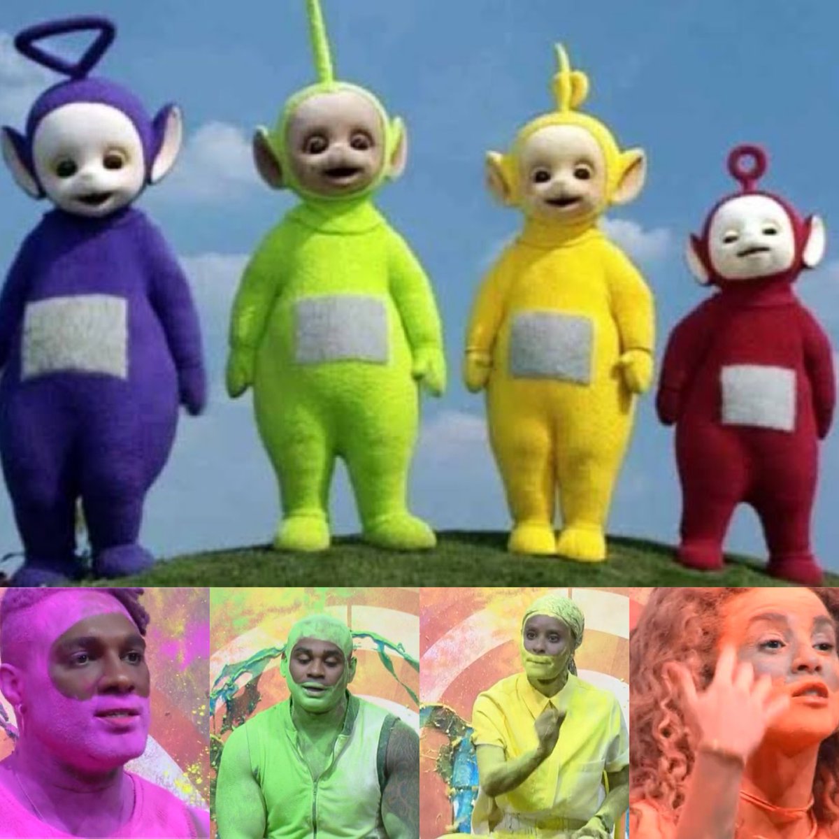 Dantinhas's tweet photo. Os próprios teletubbies #BBB23 https://t.co/Qw7G8LsnYp