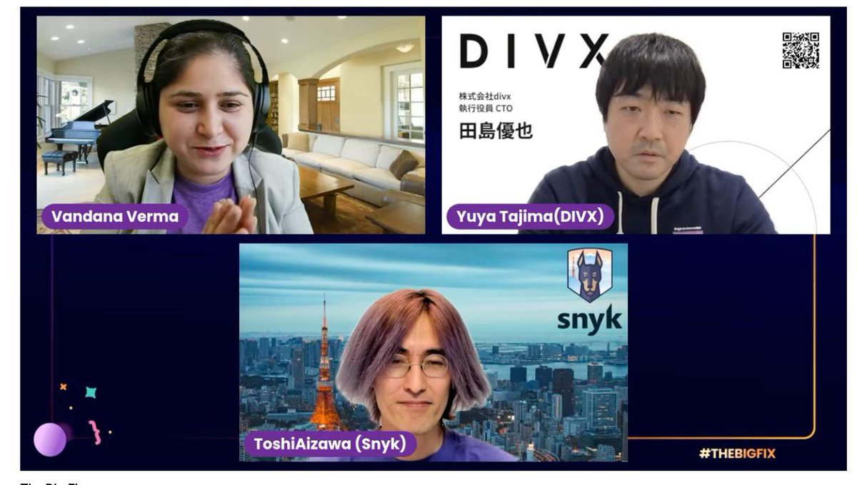 InfosecVandana's tweet image. Totally incredible session by Yuva and hosted by @ToshiAizawa at @snyksec #thebigfix2023 #thebigfix