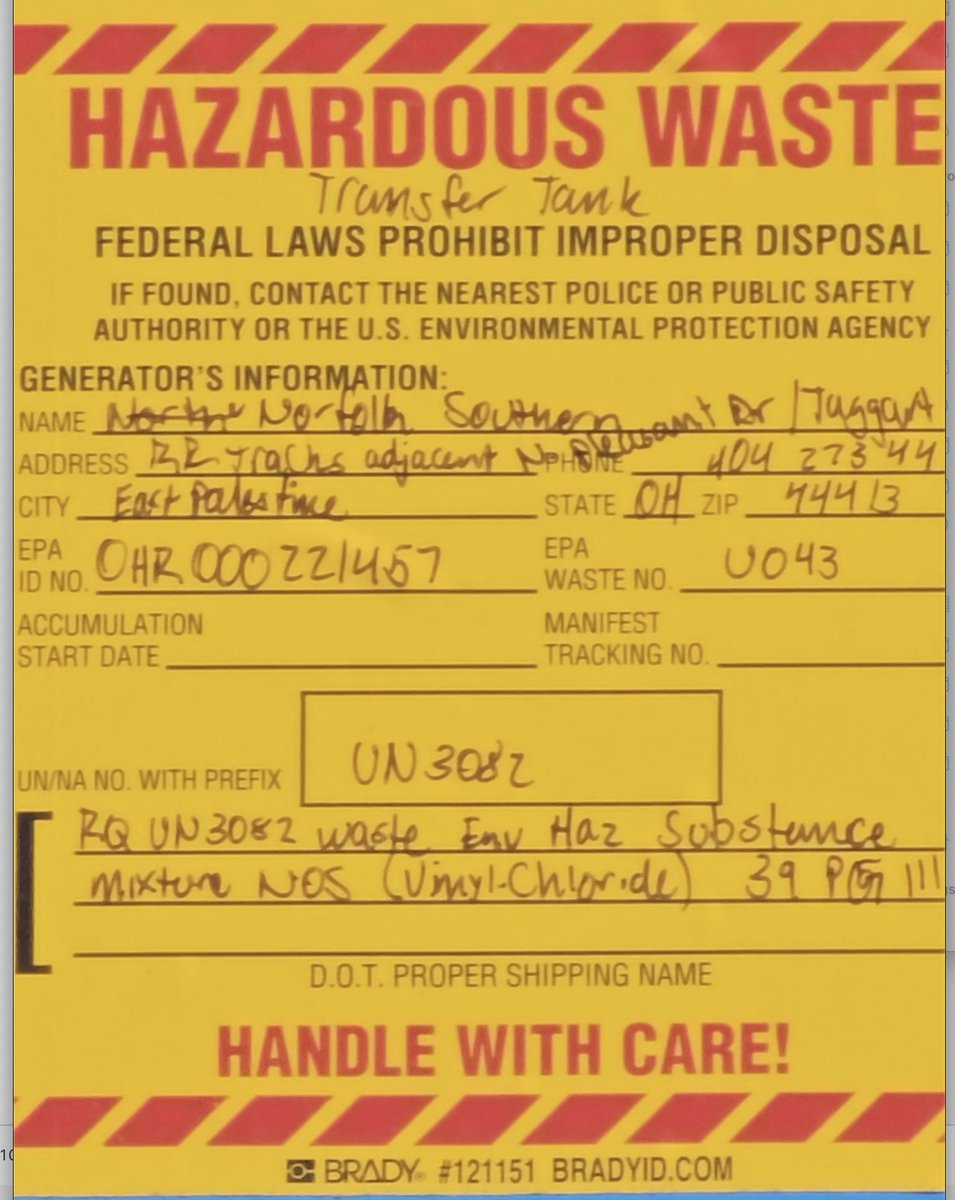 realmeetjames's tweet photo. 🚨 Exclusive Investigative Report 👇🏻

👉🏼This is the label on the tanks being used to store the toxic waste  from the cleanup in East Palestine. 

☣️Tomorrow, @JohnnyMac001 and I will sit down and discuss the footage obtained from the site of the toxic train derailment and discuss other related matters.