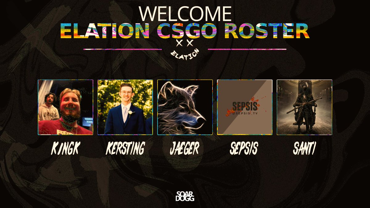 🚨 Introducing #ElationCSGO ×͜× 🚨

<a href="/K1ngK___/">K1ngK</a> 
@Jaeger_cs 
<a href="/Sepsis_tv/">sepsis</a> 
<a href="/Kersting_CS/">Kersting</a> 
<a href="/_Santiofc/">Santi</a> 

#ShowYourElation | <a href="/SoarDogg/">SoarDogg Apparel</a> 

RT if you are ready to watch them fry