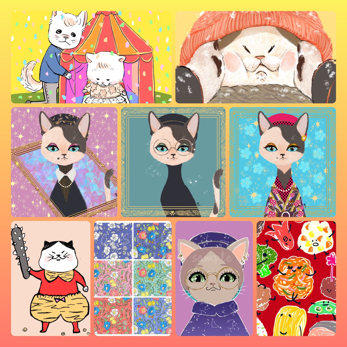 #今月描いた絵を晒そう
#今日の群青絵
お仕事以外のイラスト達。ワクワクしながら暗中模索🐾 