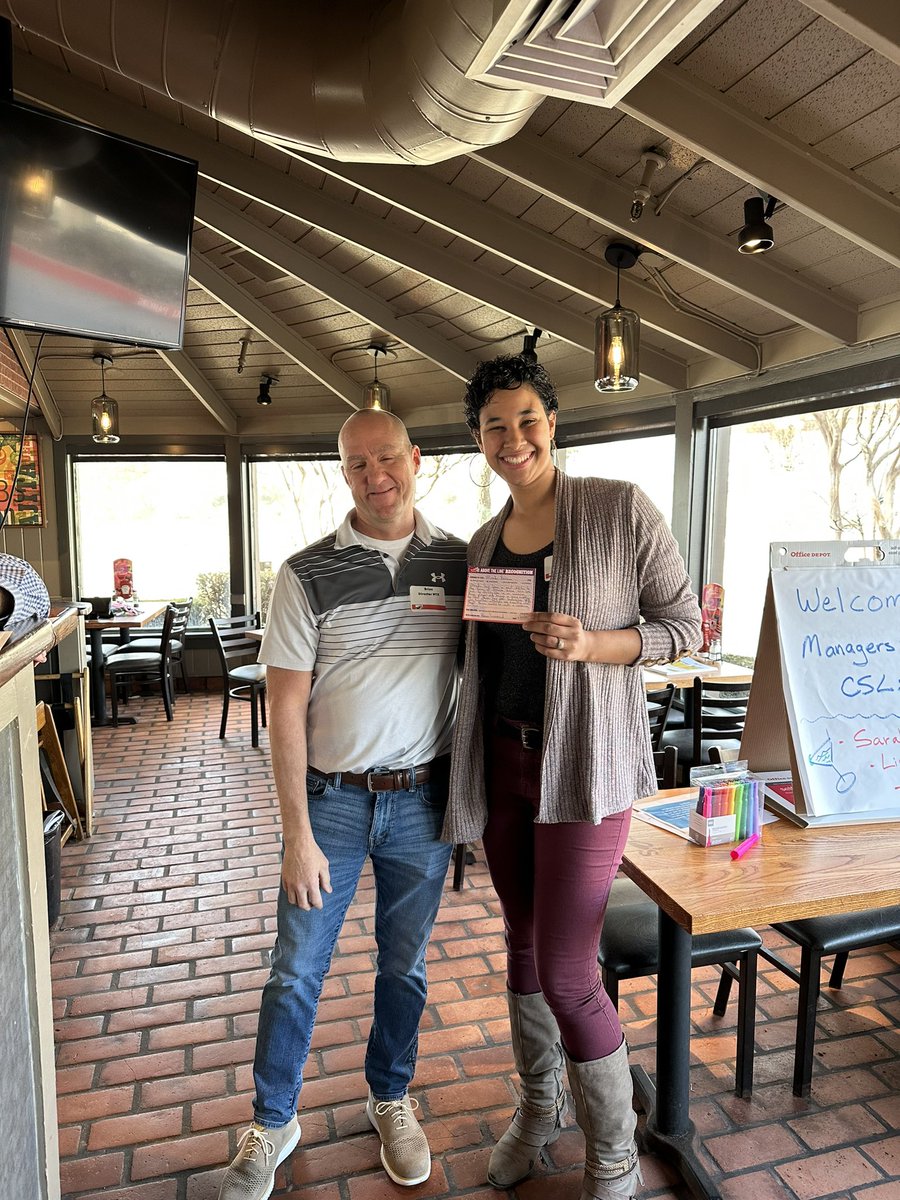 wherry_lisa's tweet photo. Today at the Weeks and @brianl28 FOH meeting we kicked it off with a hospitality story about Miranda creating a guest experience that will #BringBackGuest #chilislove @train3rgirl @JBarraza6 @sarahjunco https://t.co/e0FLVY1www