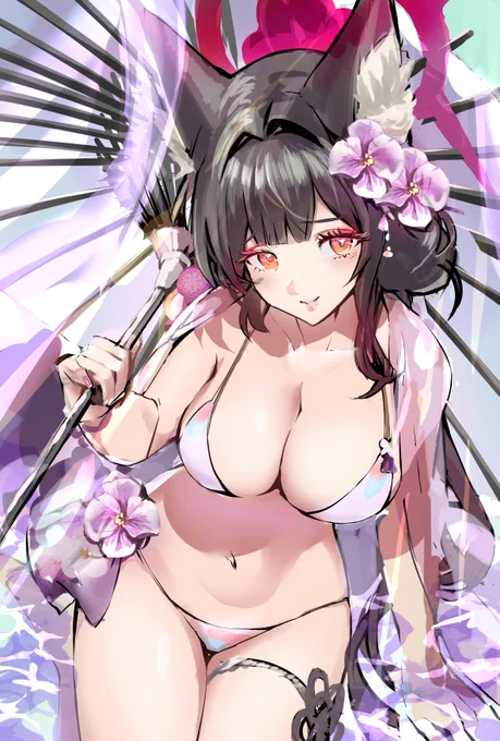 水着ワカモリメイク☆描き込みは前のがすごいな…#ブルーアーカイブ #ブルアカ 