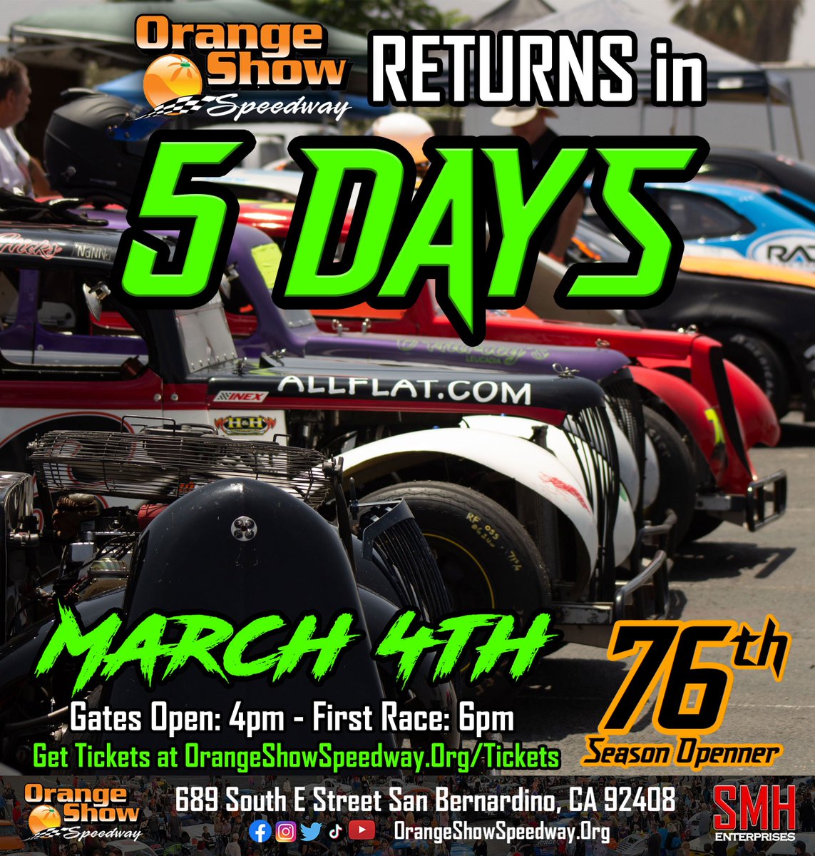Bandos & Legends are back in 2023! 

Get Tickets now: OrangeShowSpeedway.org/Tickets

#OrangeShowSpeedway #sanbernardino #noscenter #route66 #nascar #nascar75 #socal #motorsports #race #racing #AutoClubSpeedway #shorttrack #speedway #hotpitautofest #hotpit #streetstock #latemodel