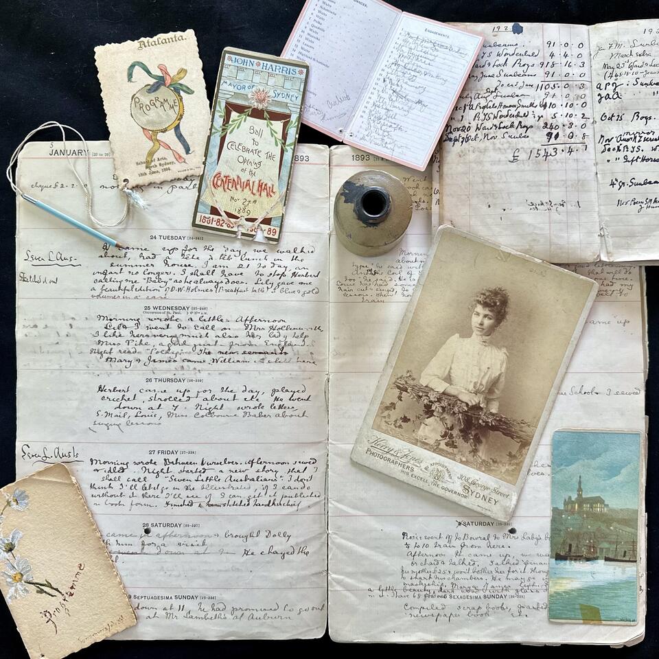 statelibrarynsw's tweet photo. 📣 Big news! The Library has just acquired the diaries, love letters &amp; personal items of one of Australia's most prolific writers, Ethel Turner.

Join us to celebrate her life, work &amp; legacy on #IWD (Wed 8 March), with a special viewing.

Free, book now: https://t.co/Zdydjy5O4w https://t.co/3RYbJzfeeb