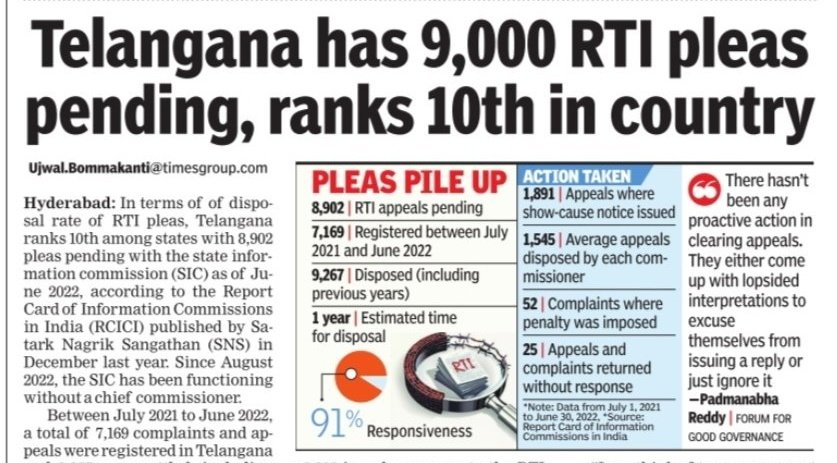 ram787's tweet photo. The RTI responsiveness in the state has been one of the poorest. Since the SIC was set up in 2017, a full-time chief commissioner is yet to be appointed. Nearly 18 of my RTIs are stuck at appellate stage. This reflects the opaqueness of ruling BRS. #BeTransparent https://t.co/DFZDEPmWoS
