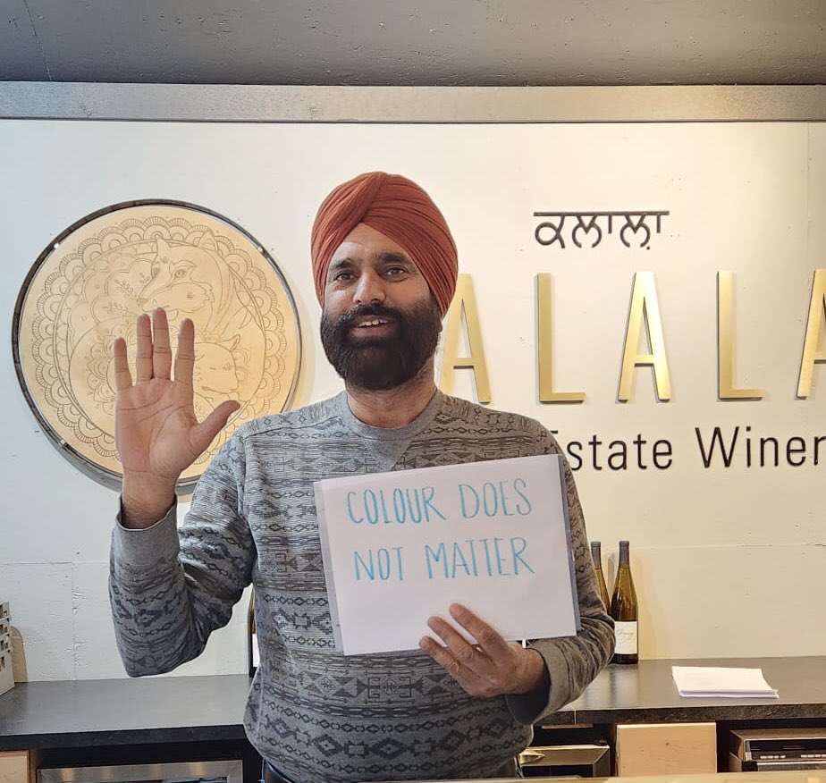 HandsRacism's tweet photo. Tune in @SpiceRadioVan on Thursday, March 2 around 6:45 pm to listen to Karnail Singh Sidhu of @Kalalawines on his first hand experiences with racism and how winery industry in Canada lacks representation of people of colour. https://t.co/oOd0NDwIf4