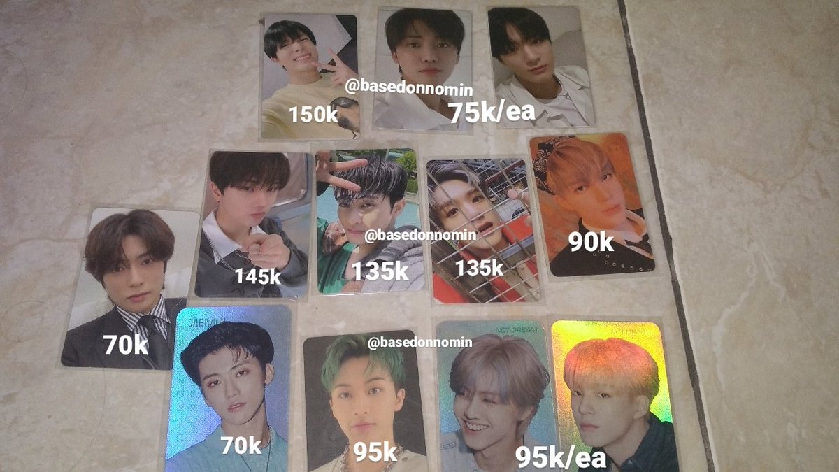 help rt pls
wts // want to sale 
- jeno hellfut yzy r1 peace [ nyengir ]
- jeno 4×6 md universe 
- jeno md dreaming universe  [ pager ]
- jisung daytime nunjuk not not
- jaemin jeno photopack sg22 selca 
- jaemin jeno holo we boom 
- mark kecebur &amp; fortune selca