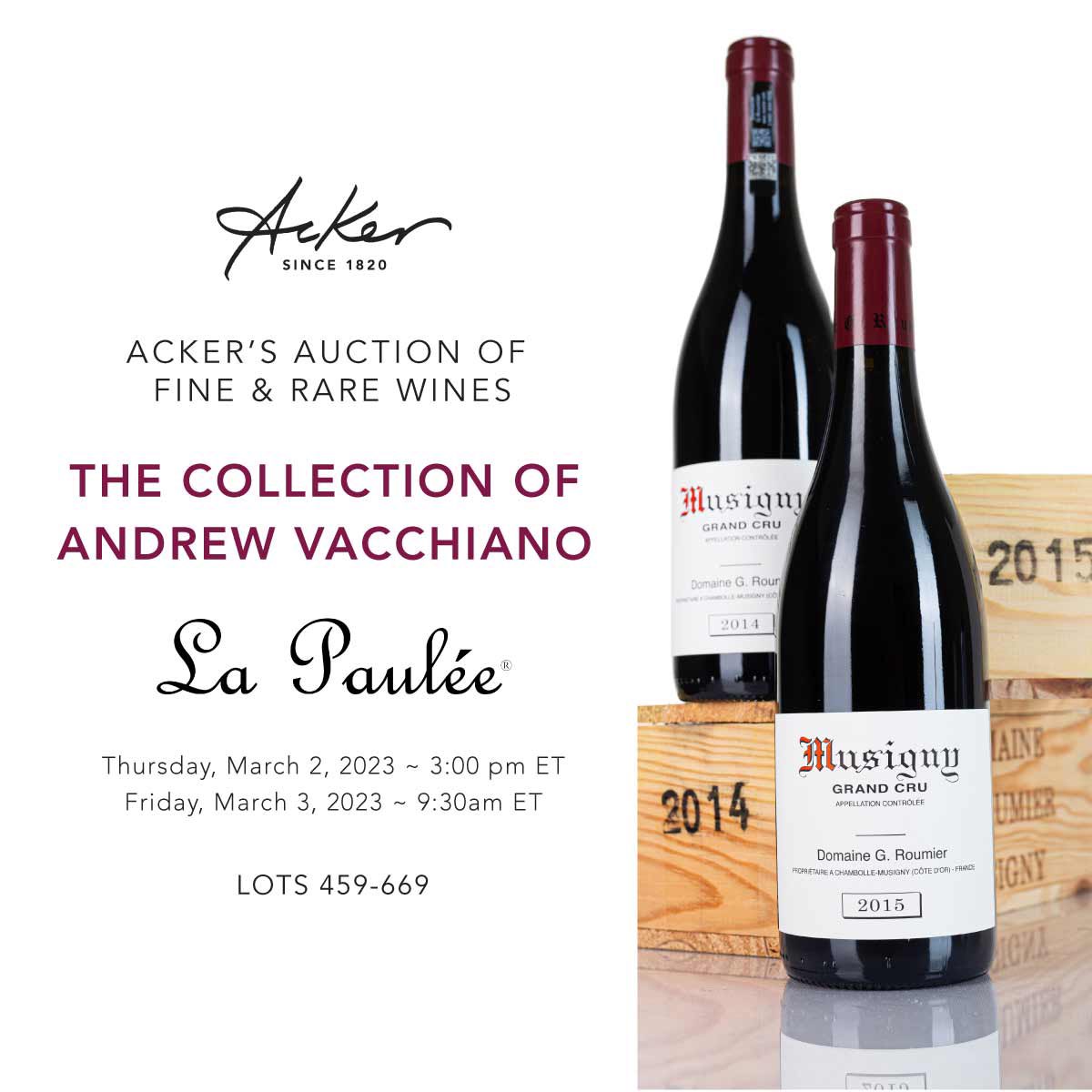 Don’t miss this spectacular collection in our first ever <a href="/lapaulee/">La Paulée</a> auction coming up on March 2 &amp; 3! bit.ly/La_Paulee