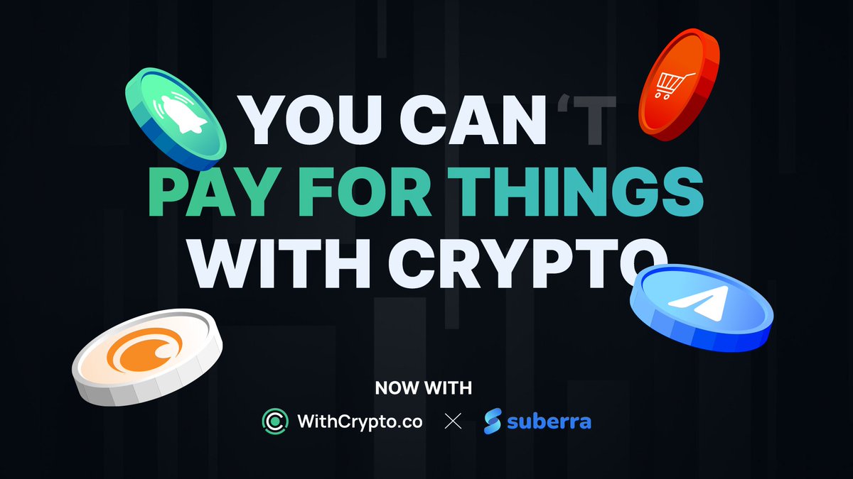 withcryptoco's tweet photo. Yes, NOW you can pay for things with crypto! Tell your friends aaand win a FREE 3-month Telegram Premium Subscription! 🥳

How to win?
👉Follow @withcryptoco and @SuberraProtocol
👉Like this post

3 winners! Good luck 👋

Ends on Mar 6, 23:59 UTC https://t.co/1YTAXDQbJS