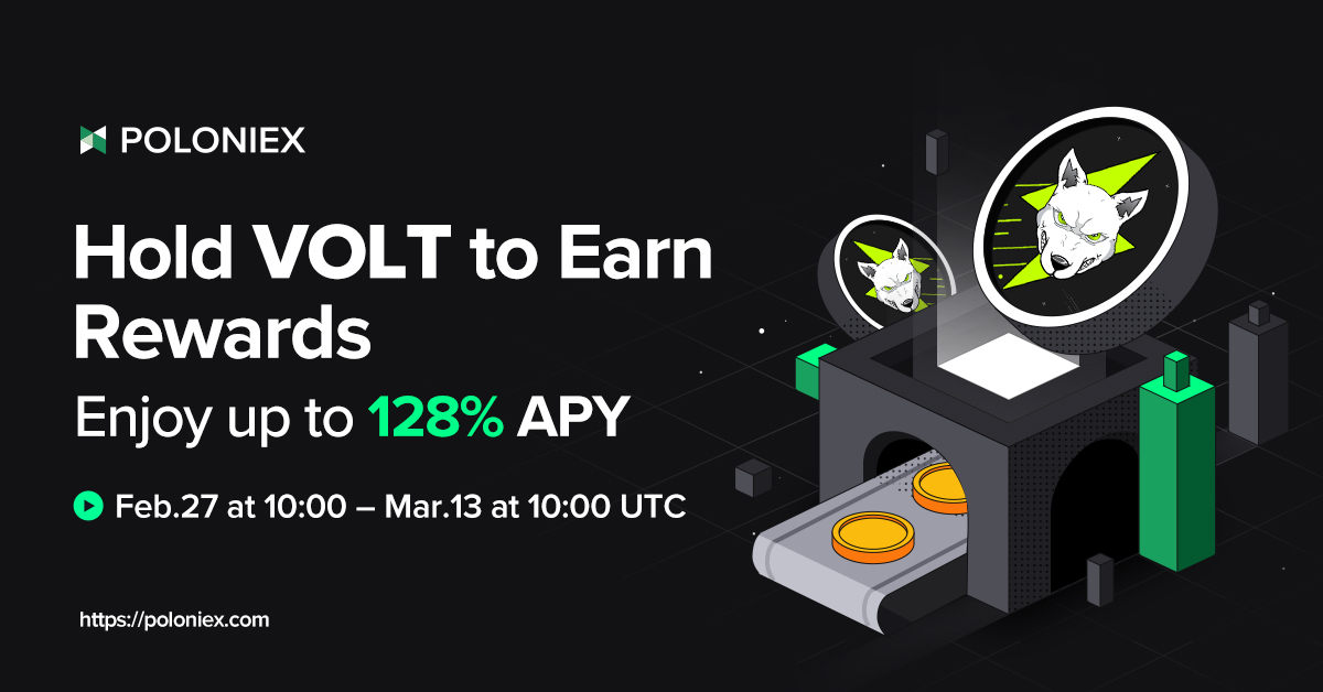Poloniex's tweet photo. ⚡️🐺⚡️Hold #VOLT to Earn Rewards with Polo Earn ⚡️🐺⚡️

                                         🚨 128% APY 🚨

📅 DDL: 13/03 10:00 a.m. (UTC)

Subscribe now ▶️ https://t.co/NXbO5fT1wZ

Details 👉 https://t.co/mGc36n2X1s

@VoltInuOfficial $VOLT #PoloEarn #PassiveIncome https://t.co/JvaS8bqQnM
