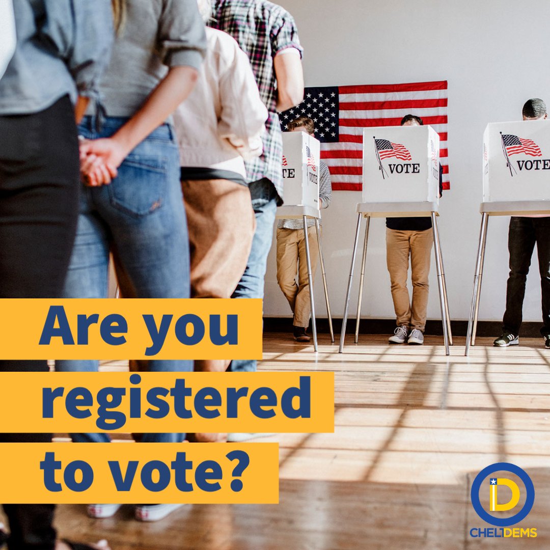 CheltDems's tweet photo. Are you registered to vote? Do you need to update your voter registration? Visit https://t.co/uxc7ypVgUV and make sure you're ready for the next election. https://t.co/T2WQmIxZhd