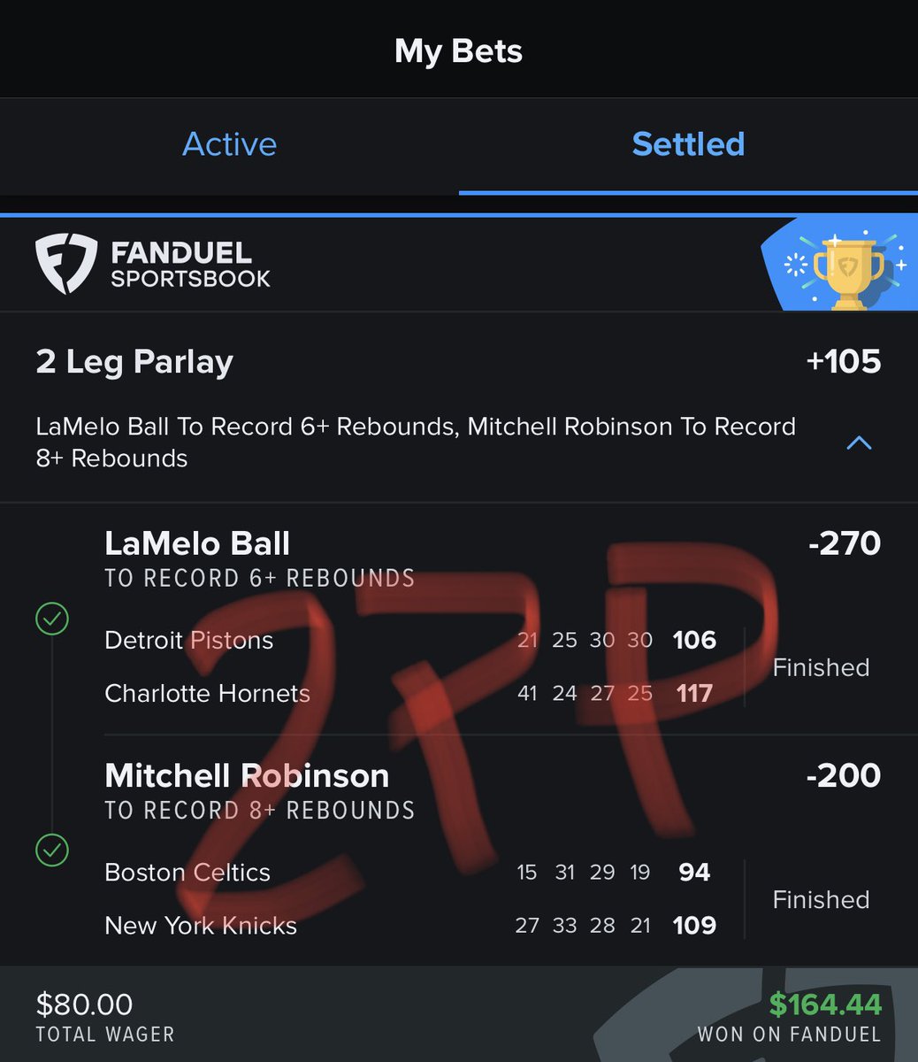 dkantusss's tweet photo. Dont know about everyone else but #LameloBall came through for us before the injury. Another #2piecedinner to cash. Getting back on track. #2pickparlay #fanduel #GambingTwitter #Parlay https://t.co/k4uPm9OEmE