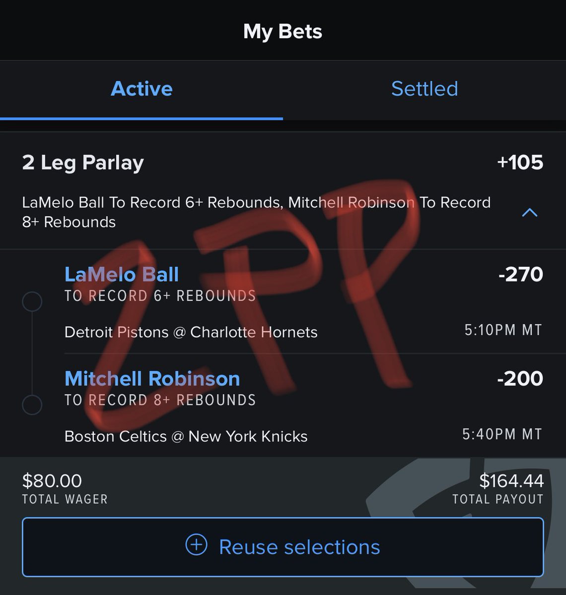 dkantusss's tweet photo. Dont know about everyone else but #LameloBall came through for us before the injury. Another #2piecedinner to cash. Getting back on track. #2pickparlay #fanduel #GambingTwitter #Parlay https://t.co/k4uPm9OEmE